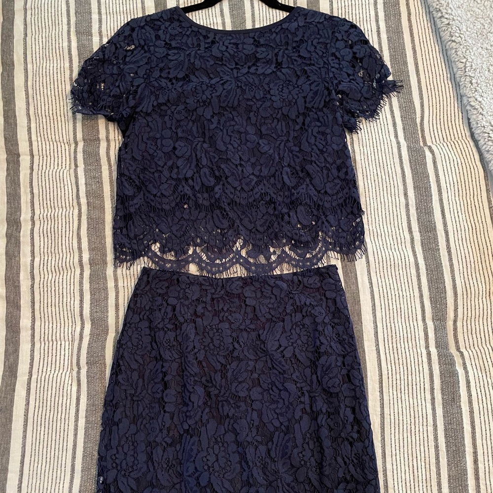 Lulu’s XS 2 piece dress set Navy Blue